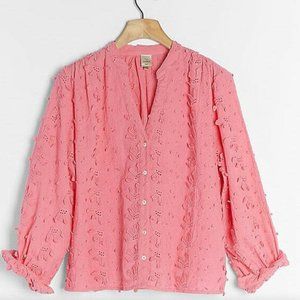 Anthropologie Seen/Worn/Kept Kathryn Textured Floral Blouse